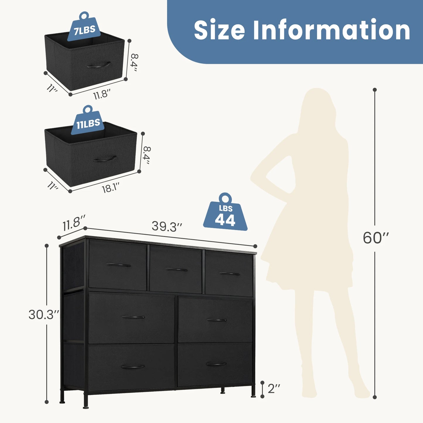 7 Drawers Fabric Storage