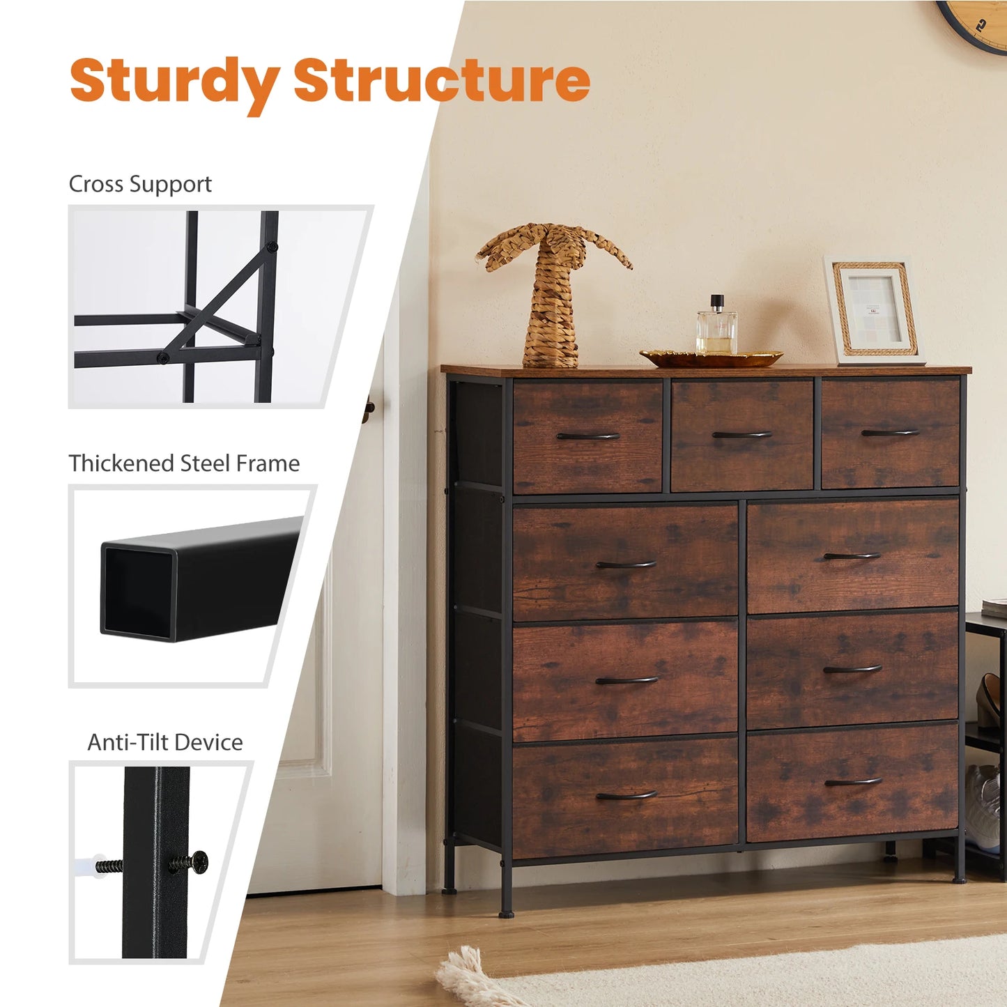 9 Drawer Fabric Storage