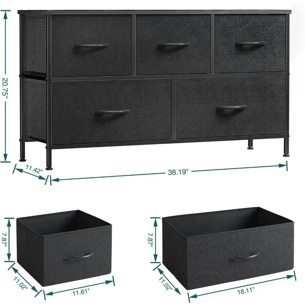 5 Drawers Fabric Dresser