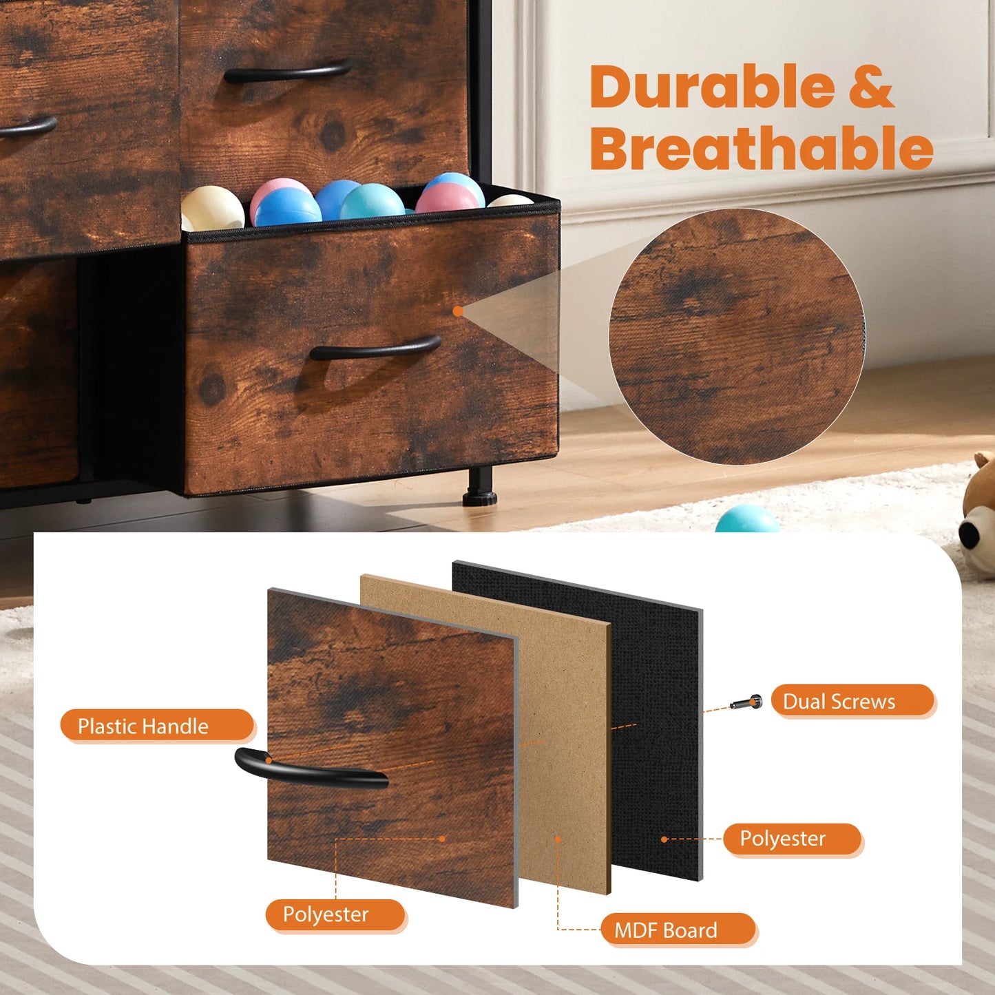 9 Drawer Fabric Storage