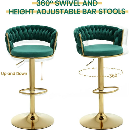 Set of 2 Pub Dining Luxury Kitchen Stools With Footrest