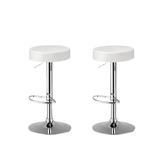 Set of 2 Modern Swivel Backless Bar Stools, featuring PU Leather Seats